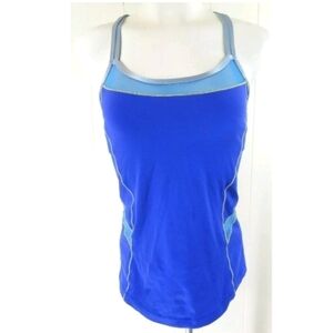 Alo Blue Mesh Trim Racerback Athletic Tank